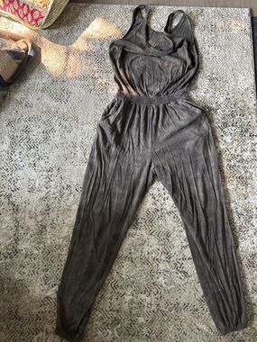Aerie S Charcoal Tank Jumpsuit Romper with pockets